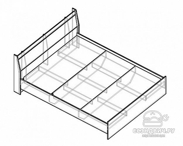 Кровать 1200 "Оливия" (Анкор темный/Анкор белый) D/Vn