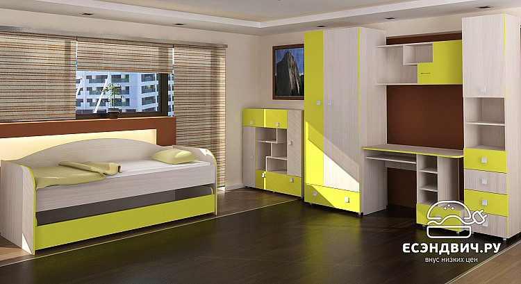 Тумба "Глория" (Ясень Шимо светлый/Лайм) D/K