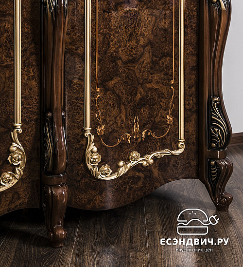 Тумба  "Джованни" (МДФ) (Корень дуба глянец/Патина/Лак) UgEn