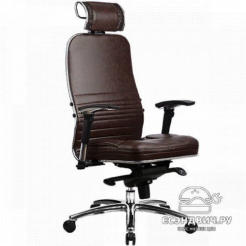 Кресло quality plus "Нэо" (Кожа NewLeather Темно-коричневая/Хром)-Mt/KL-3.02