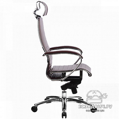 Кресло comfort  "Нэо" (Кожа NewLeather Темно-бордовая/Хром)-Mt/K-2.02