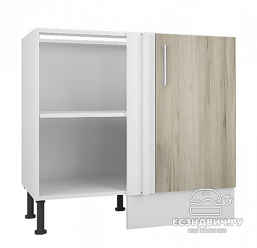 Тумба 100 угловая (универс.) без столеш."Герда" (Серый Крафт) /Gnt/Ep/М24