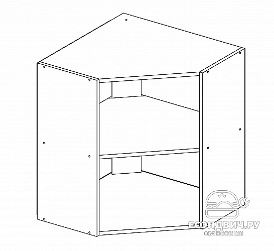 Шкаф угловой 60 "Герда" (Серый Крафт) /Gnt/Ep/М15