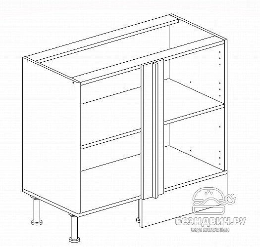 Тумба 100 угловая (универс.) со столеш."Герда" (Ясень Таормино) /Gnt/Ep/М24ст