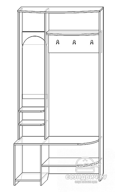 Прихожая  "Лаворо" (Орех итальянский) EsandwichA-ПР01