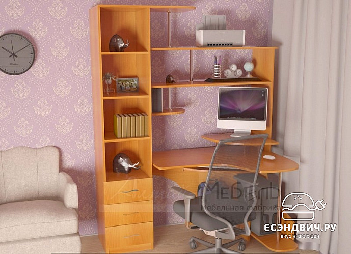 Стол компьютерный  "Лаворо" (Орех миланский) EsandwichA-СК20