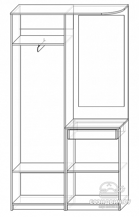 Прихожая  "Лаворо" (Ясень Шимо темный/Ясень Шимо светлый) EsandwichA-КБПР01