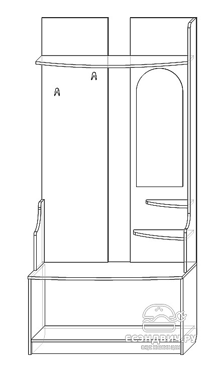 Прихожая  "Лаворо" (Ясень Шимо темный/Ясень Шимо светлый) EsandwichA-ПР03