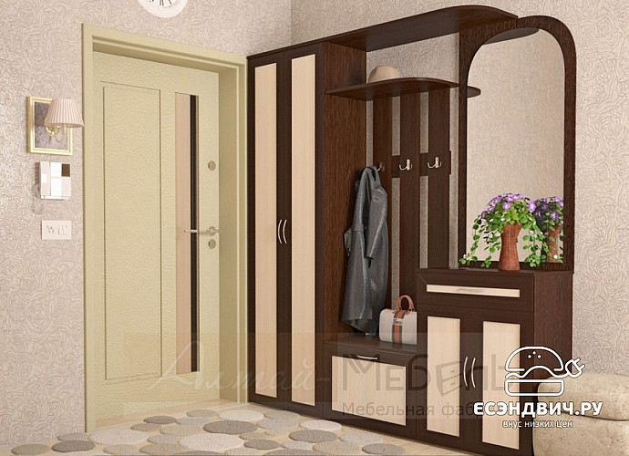 Прихожая  "Лаворо" (Венге/Выбеленный дуб) EsandwichA-ПР2