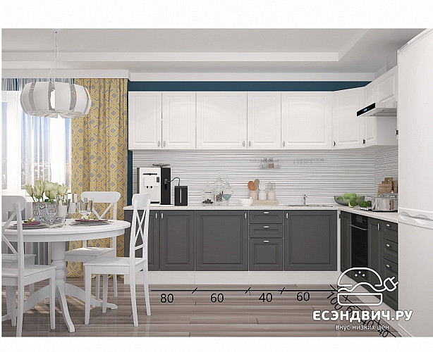 Тумба 50 под мойку накл. "Форд" (МДФ ) (Графит Софт) /Gnt/Ev/М18