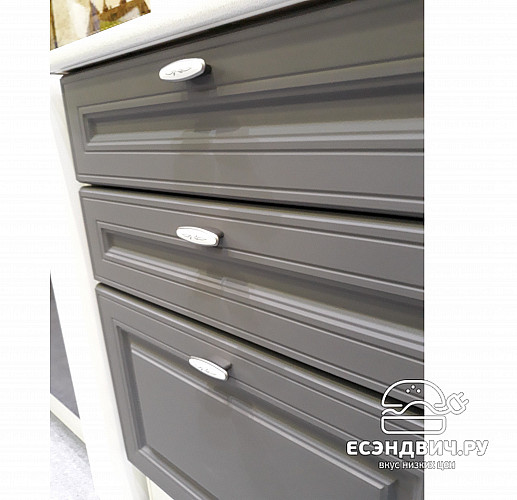 Тумба 50 под мойку накл. "Форд" (МДФ ) (Графит Софт) /Gnt/Ev/М18