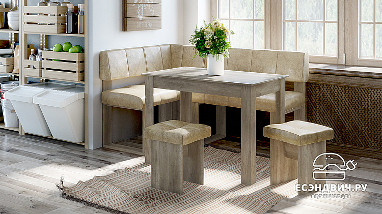 Табурет "Toffee" (Дуб Каньон светлый/Ткань Richie Caramel) -Tr-Мд