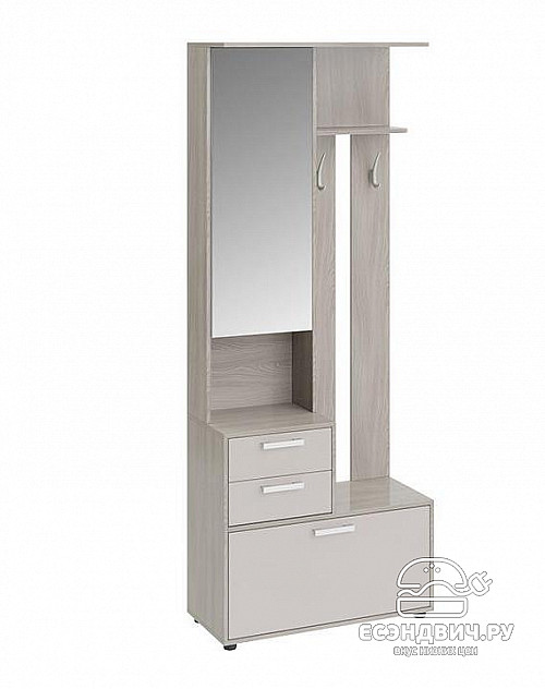 Прихожая 0,8 "Dalia" (Ясень шимо/Сатин матовый)-Em/Vt