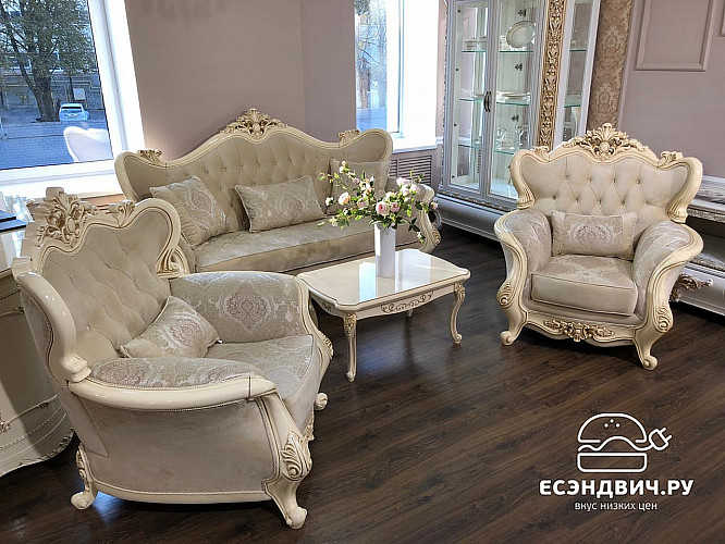 Спальный гарнитур 7 предм. 3ств./1600 "Себастьяно" (МДФ) (Крем глянец/Бархат/Шелкография/Патина/Лак) UgJk/3+160