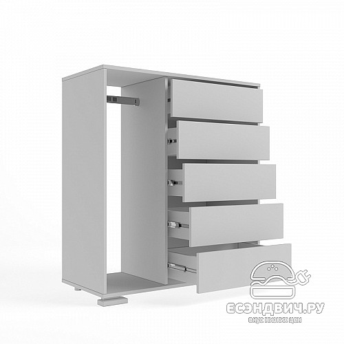 Комод-шкаф прав. "Лаворо" (Анкор светлый/Розовый кварц) D_Np