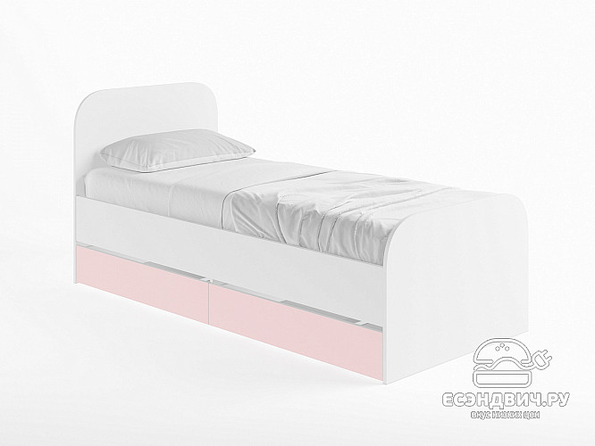 Ящик для кровати 800 "Лаворо" (Белый/Розовый кварц) D_Isl
