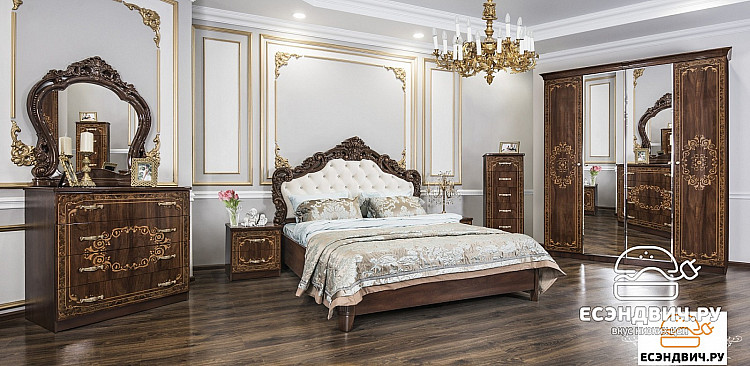 Кровать 1600 "Клео" (МДФ) (Караваджо глянец/Бархат/Патина/Шелкография/Лак) UgPt