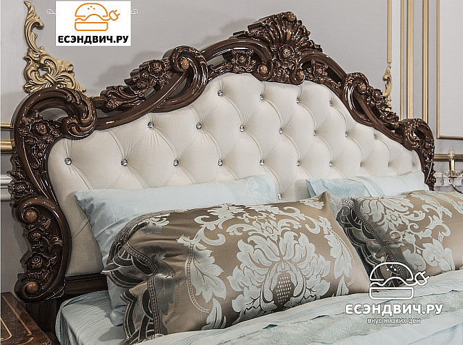 Кровать 1800 "Клео" (МДФ) (Караваджо глянец/Бархат/Патина/Шелкография/Лак) UgPt