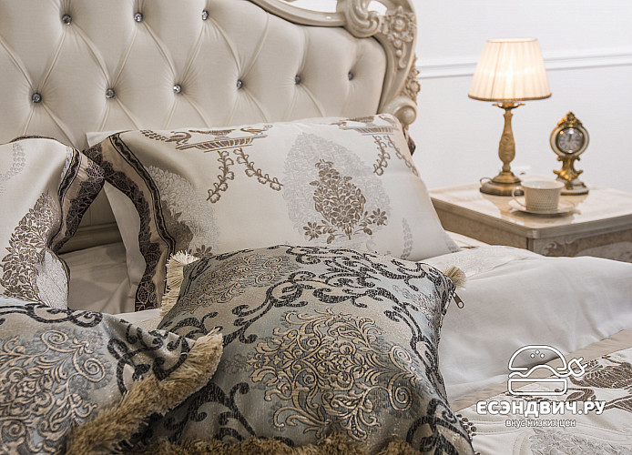 Спальный гарнитур 3 предм. (180) "Клео" (МДФ) (Корень крем глянец/Патина/Шелкография/Лак) UgPt/4