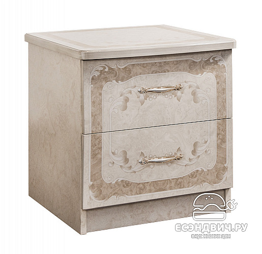 Спальный гарнитур 3 предм. (180) "Клео" (МДФ) (Корень крем глянец/Патина/Шелкография/Лак) UgPt/4