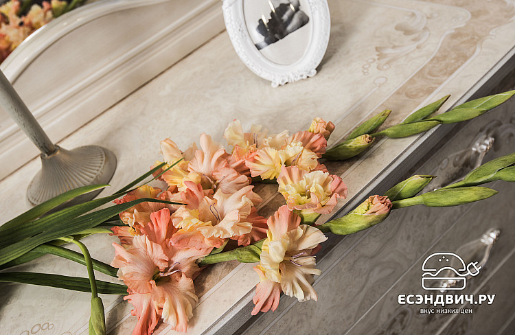 Спальный гарнитур 3 предм. (180) "Клео" (МДФ) (Корень крем глянец/Патина/Шелкография/Лак) UgPt/4