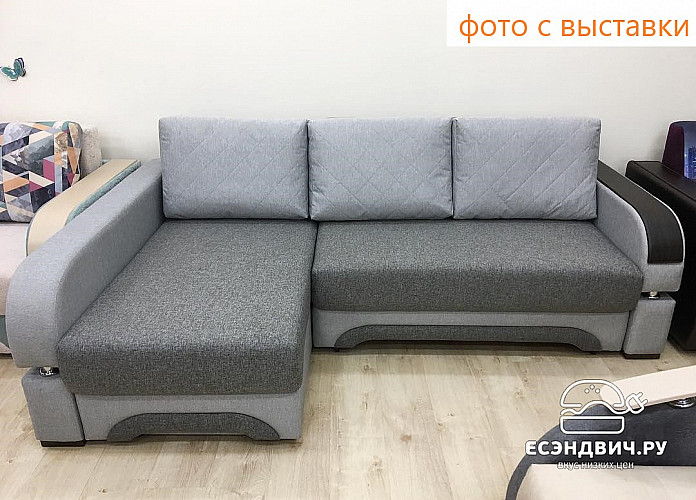 Диван угловой (универс.угол) Диего (Велюр Venus Beige (AT)/Велюр Venus Cocoa (AT)/Велюр Venus Cocoa (AT)/МДФ Венге