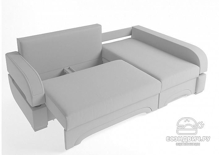 Диван угловой (универс.угол) Диего (Рогожка Garcia Ash (AT)/Рогожка Garcia Ash (AT)/МДФ Венге