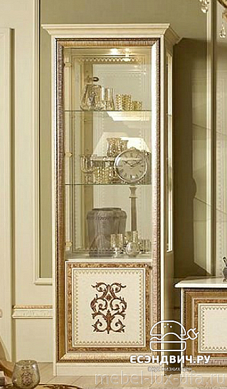 Гостиная "Сицилия" (МДФ) (Бежевый глянец/Золото/Шелкография/Стекло) Dm/An