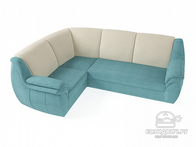 Диван угловой Дакота (Велюр Twist  Lagoon (AT)/Велюр Twist Caramel (AT)