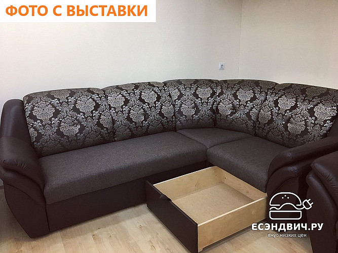 Диван угловой Дакота (Велюр Twist  Lagoon (AT)/Велюр Twist Caramel (AT)