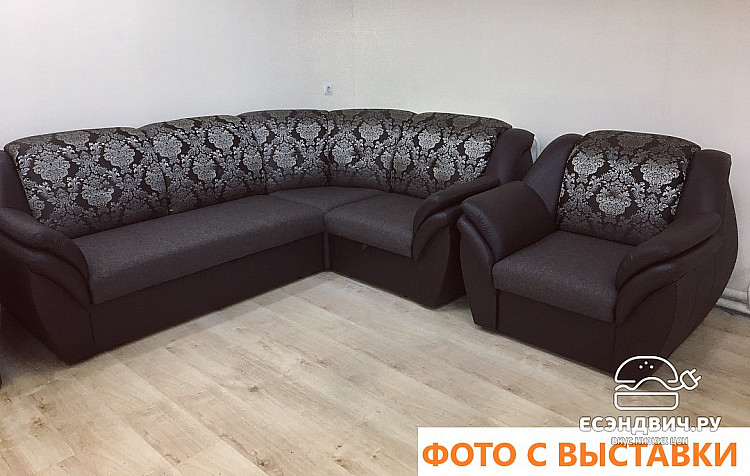 Кресло Дакота (Рогожка Alba Ash (AT)/Иск.кожа Mercury Black 620 (AT)/Рогожка Alba Ash (AT)