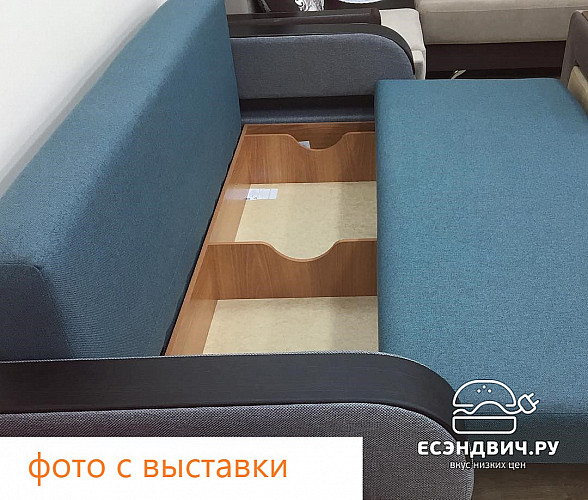 Диван Диего (мех.тик-так/Рогожка Savana Grey (AT)/Велюр Shaggy Red (AT)/МДФ Венге