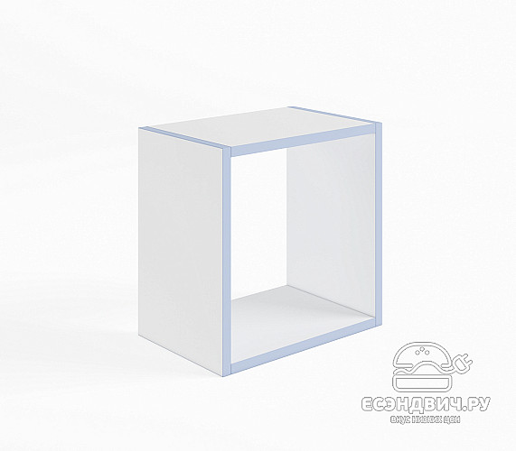 Полка навесная квадро "Лаворо" (Белый/Серенити) D_Fh