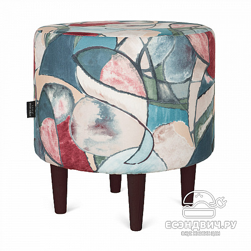 Банкетка круглая "Эмбер" (FLEUR AZURE/Венге) -Arb/Сп