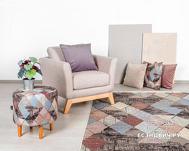 Банкетка круглая "Эмбер" (MARO INCANTO/Бук) -Arb/Сп