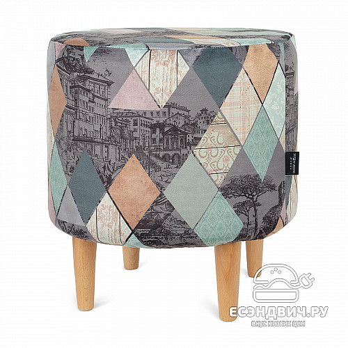 Банкетка круглая "Эмбер" (MARO MOTIVE/Бук) -Arb/Сп