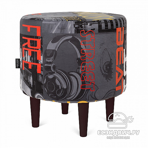 Банкетка круглая "Эмбер" (MUSIC GRAFIT/Венге) -Arb/Сп