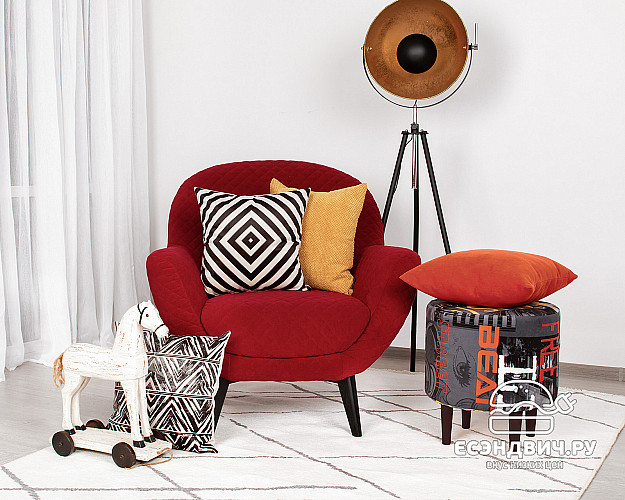 Банкетка круглая "Эмбер" (MUSIC GRAFIT/Венге) -Arb/Сп