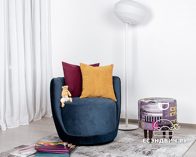 Банкетка круглая "Эмбер" (MUSIC VIOLET/Венге) -Arb/Сп