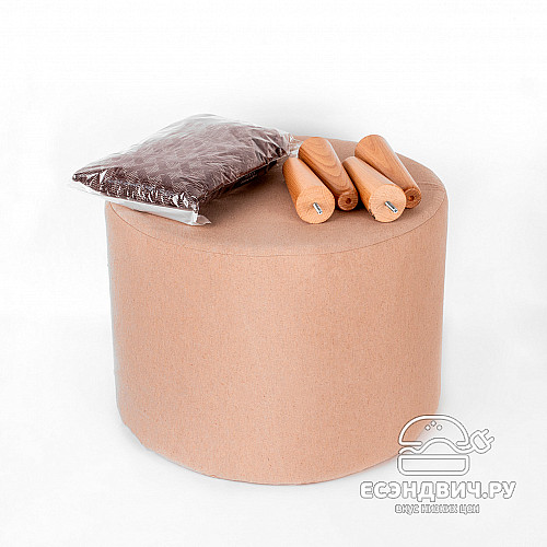 Банкетка круглая "Эмбер" (ZOOM CROSS CHOCOLATE/Бук) -Arb/Сп