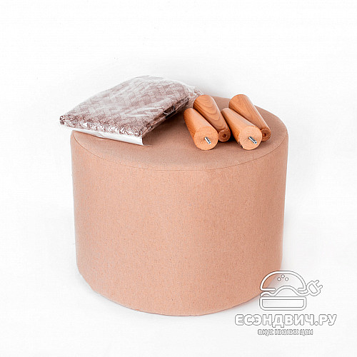 Банкетка круглая "Эмбер" (ZOOM CROSS COCOA/Бук) -Arb/Сп