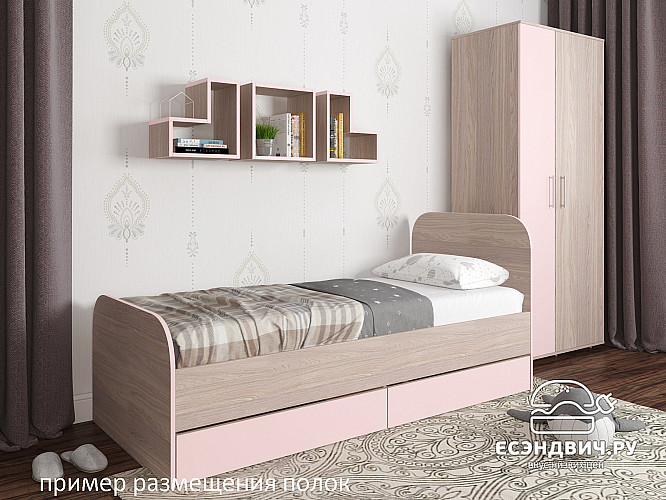 Полка навесная квадро "Лаворо" (Белый/Белый) D_Fh