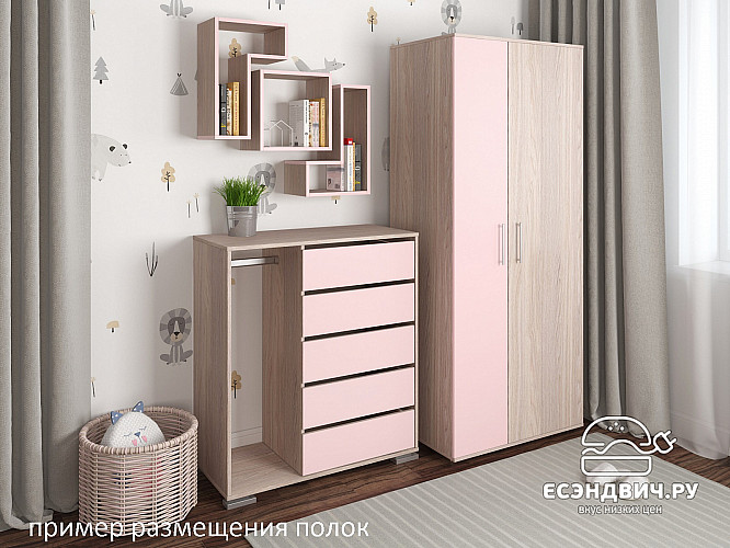 Полка навесная квадро "Лаворо" (Белый/Белый) D_Fh