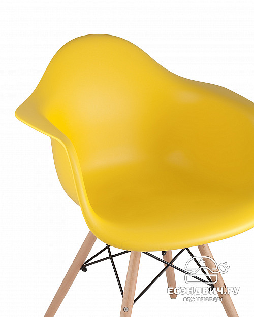 Стул eames W "Дэнвер"(Пластик Желтый/Дерево)/SG/DAW