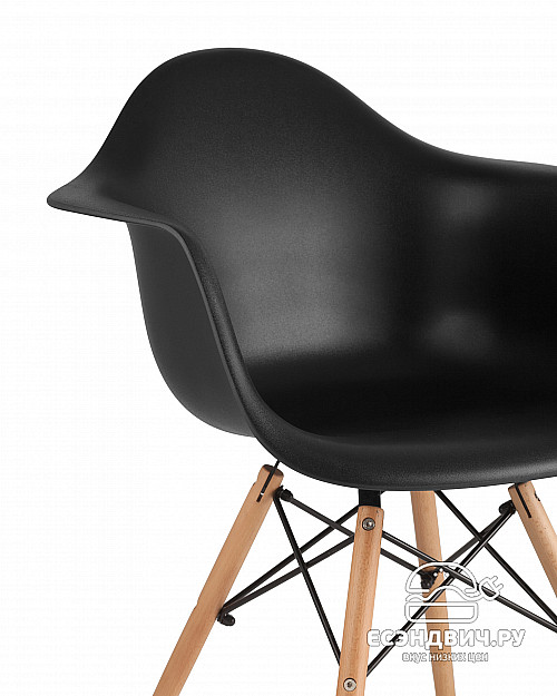 Стул eames W "Дэнвер" (Пластик Черный/Дерево)/SG/DAW