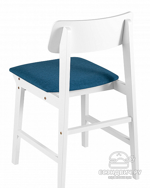 Стул "Соло" (Рогожка Синяя/Дерево цвет белый)/SG/Od