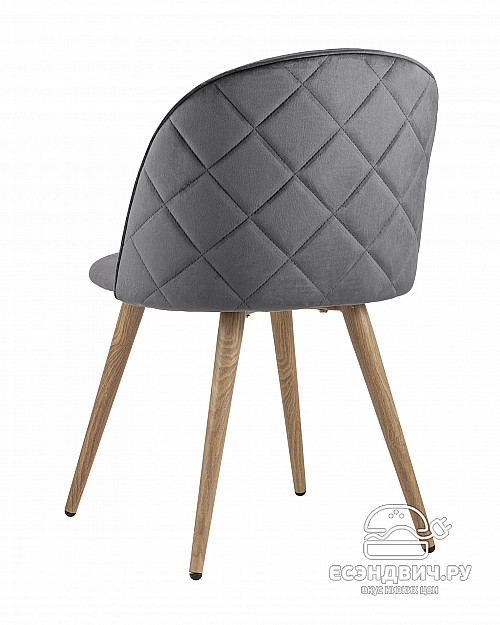 Стул romb "Саймон" (Велюр Серый/Металл имитация дерева)/SG/Ln