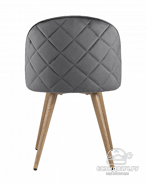 Стул romb "Саймон" (Велюр Серый/Металл имитация дерева)/SG/Ln