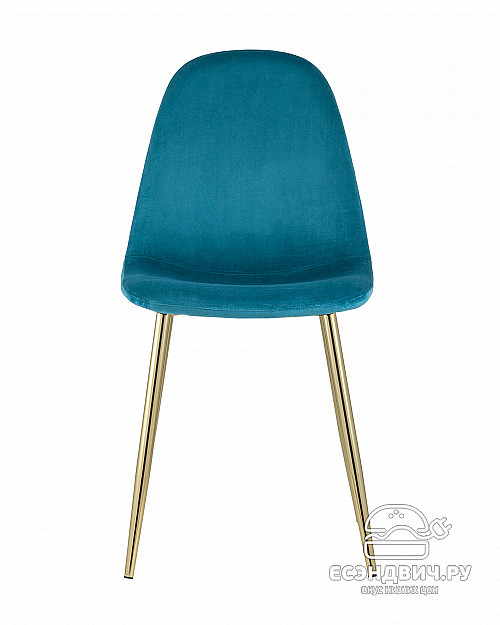 Стул "Лора" (Велюр Аквамарин/Металл цвет Золото)/SG/Vl