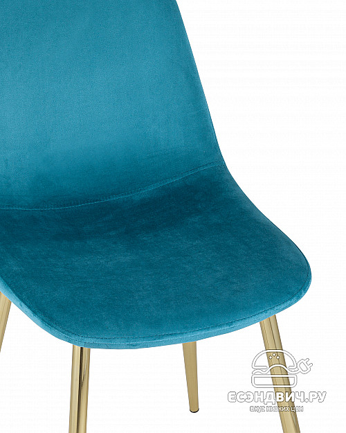Стул "Лора" (Велюр Аквамарин/Металл цвет Золото)/SG/Vl